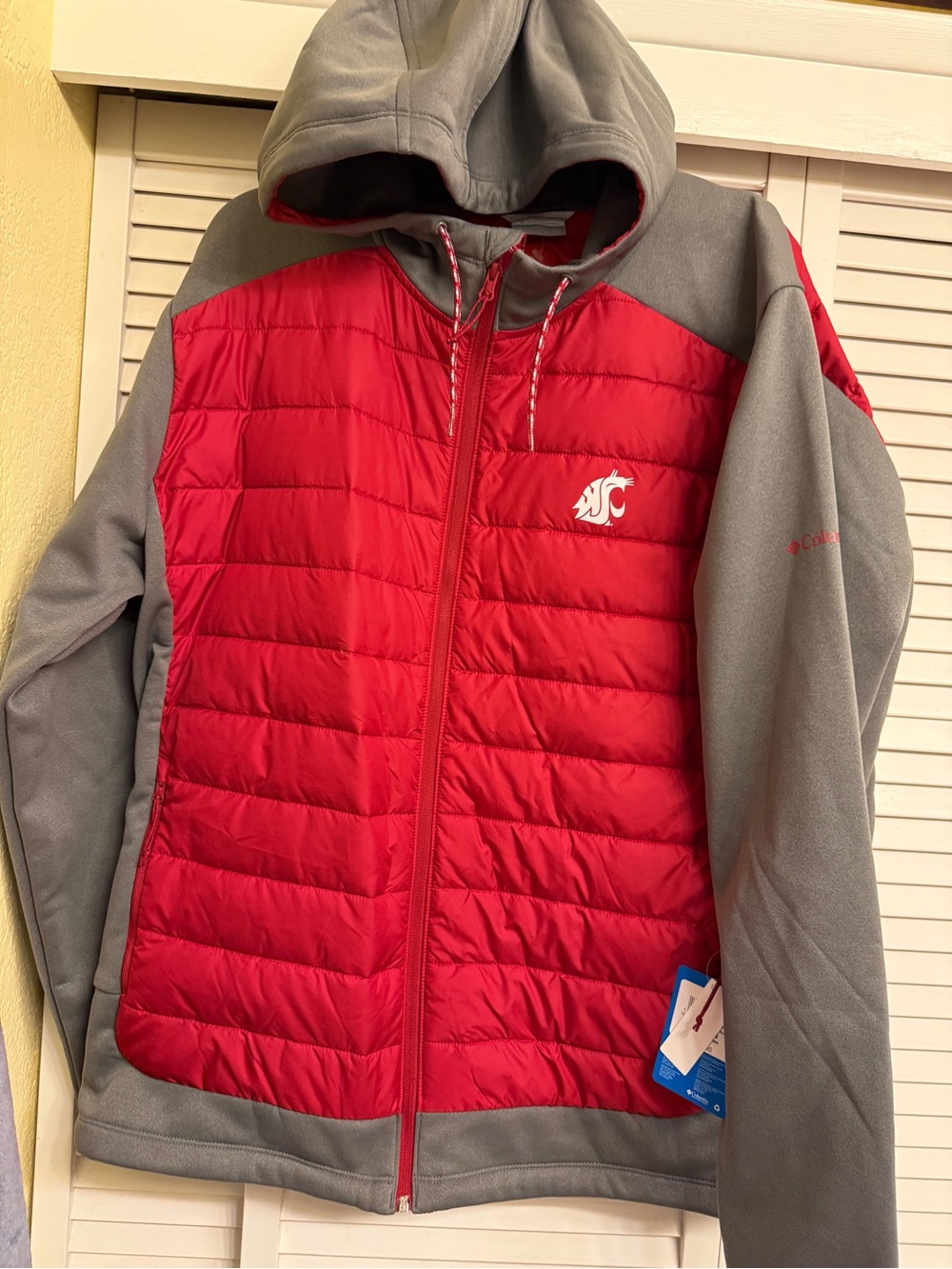 Columbia Omni-Shield Washington State Cougars Red & Gray Hooded Jacket Mens XXL